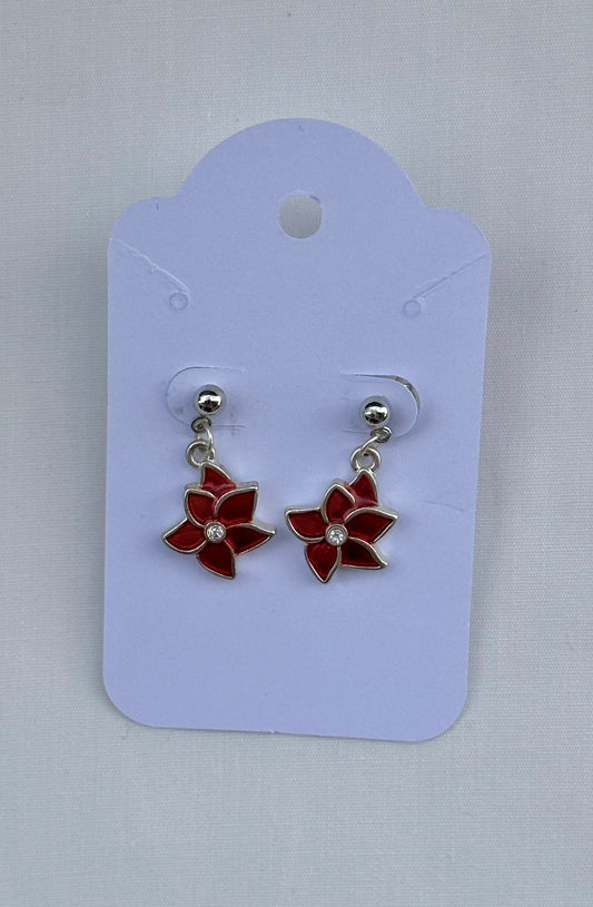 Red Poinsettia Earrings