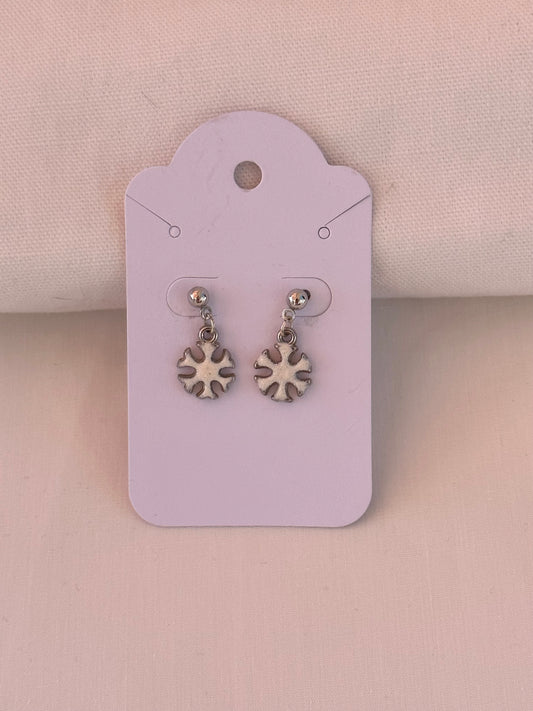 White Snowflake Earrings