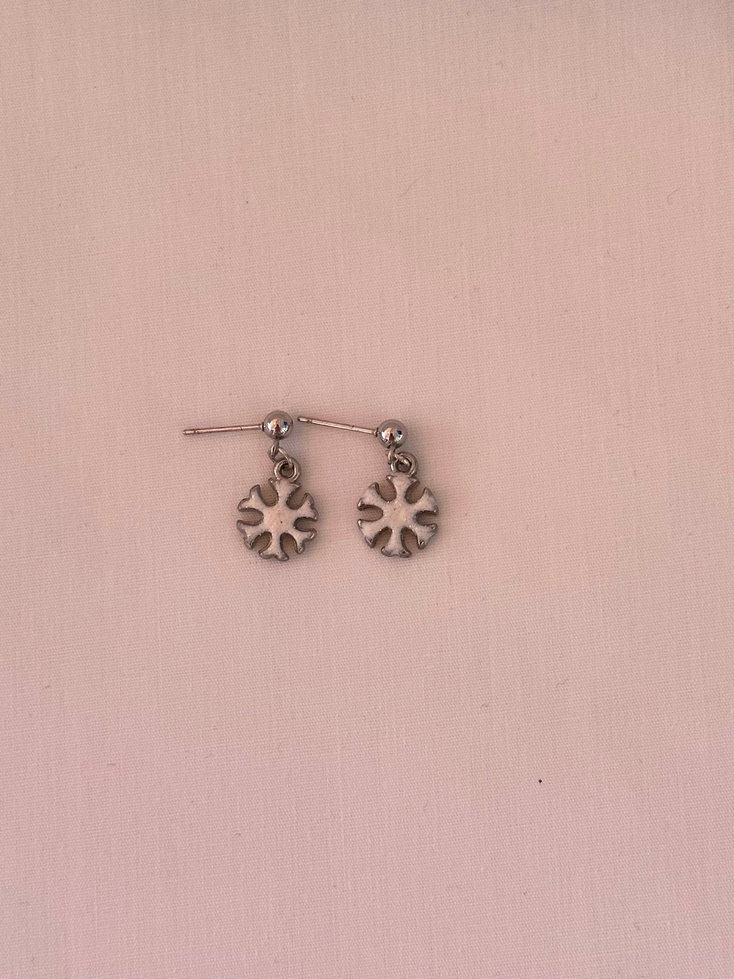 White Snowflake Earrings