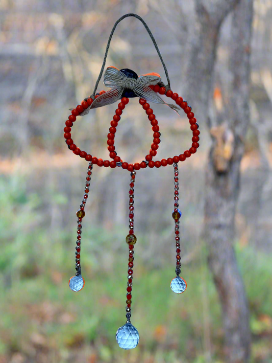 Orange Beaded Pumpkin Garden Art