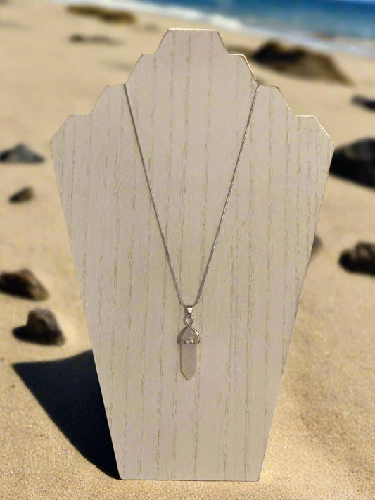 Rose Quartz Point Pendant Necklace