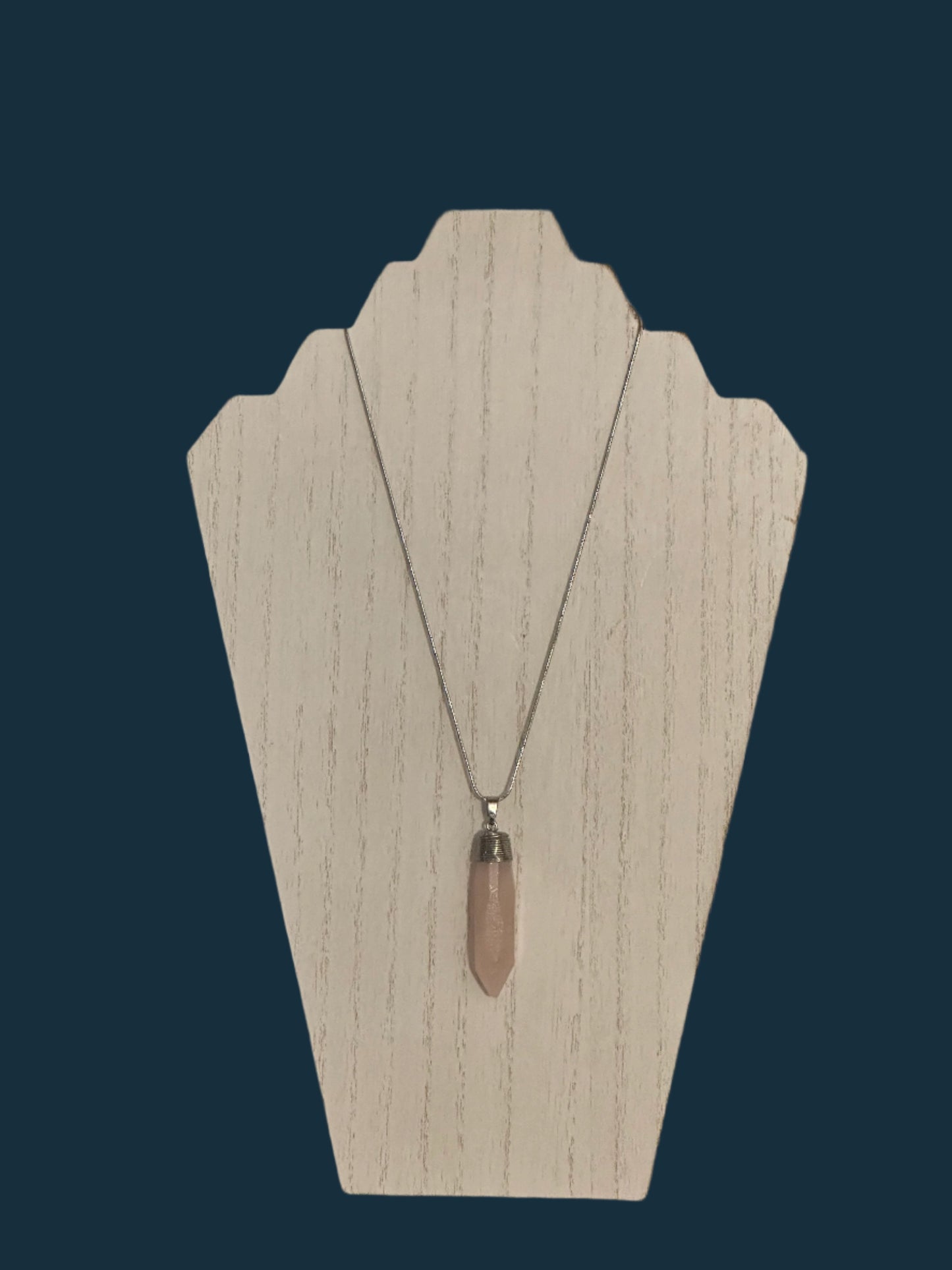 Rose Quartz Point Pendant Necklace