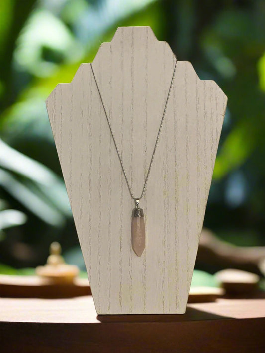 Rose Quartz Point Pendant Necklace