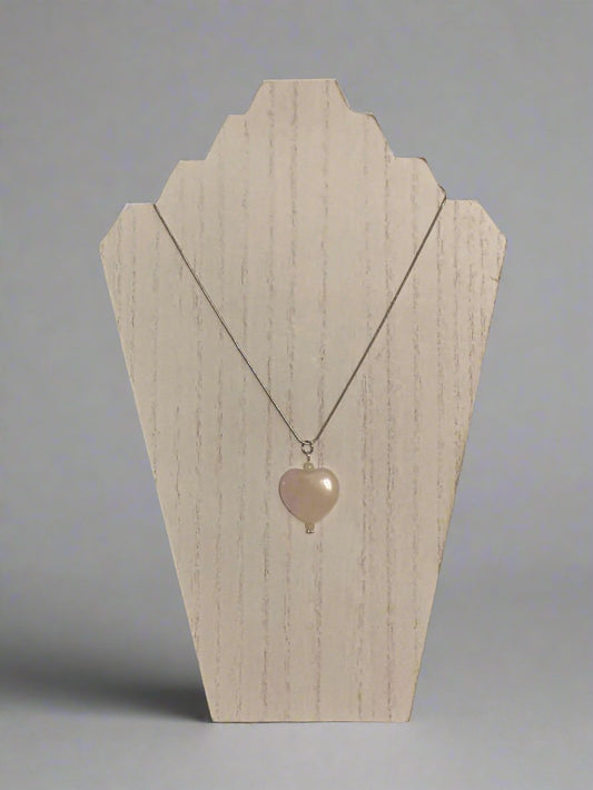 Rose Quartz Heart Pendant Necklace