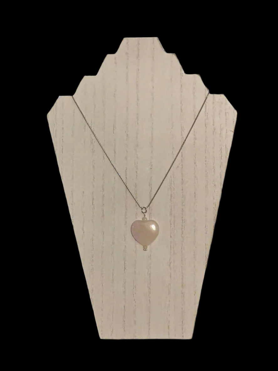 Rose Quartz Heart Pendant Necklace