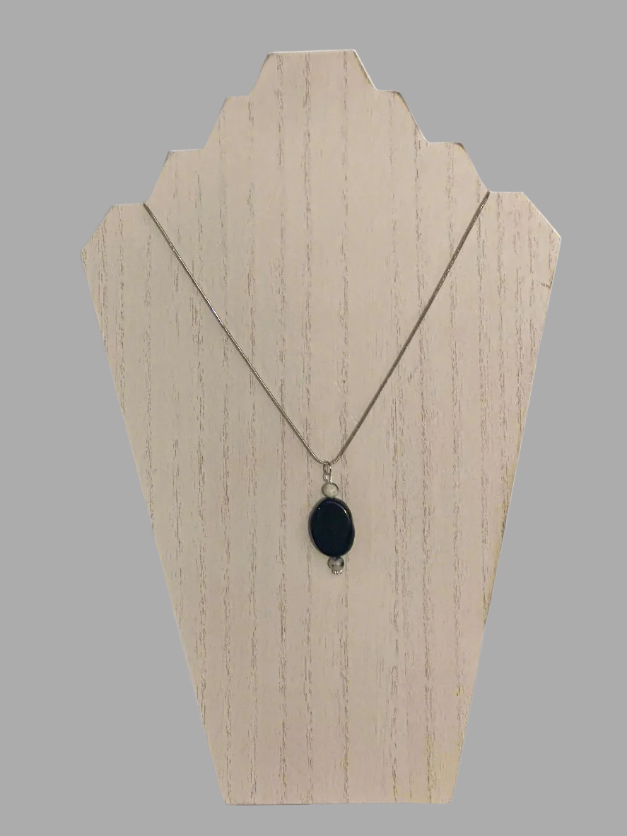 Blue Agate Pendant Necklace