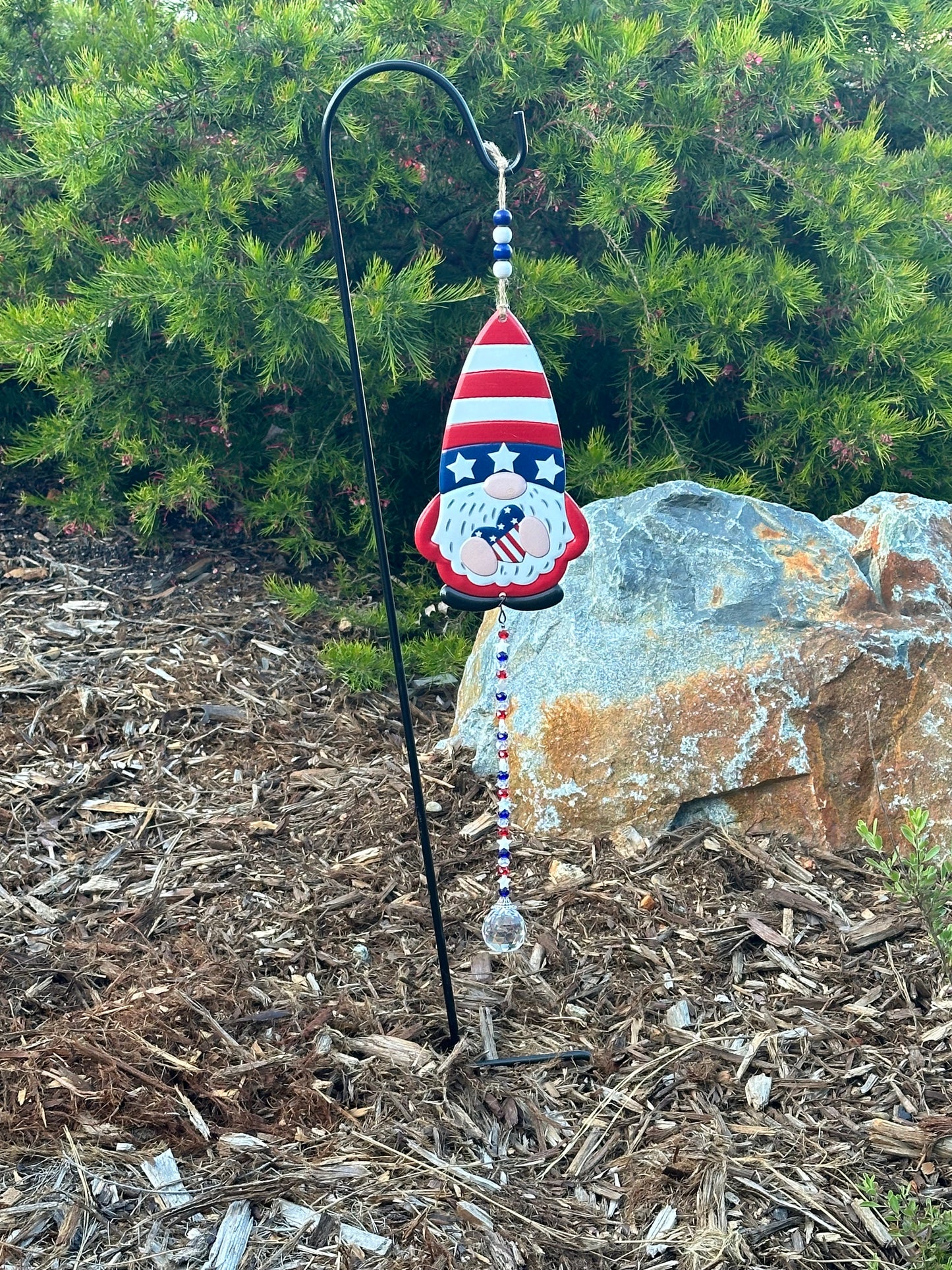 Red, White and Blue Gnome Suncatcher