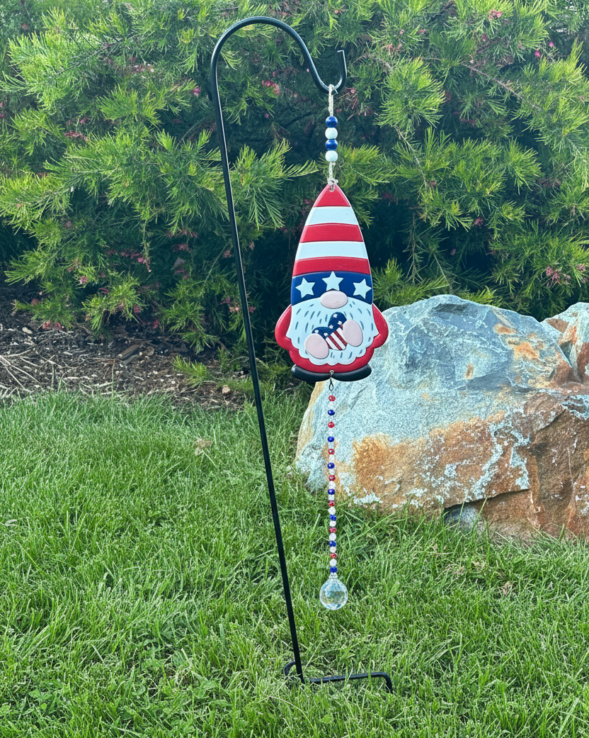 Red, White and Blue Gnome Suncatcher