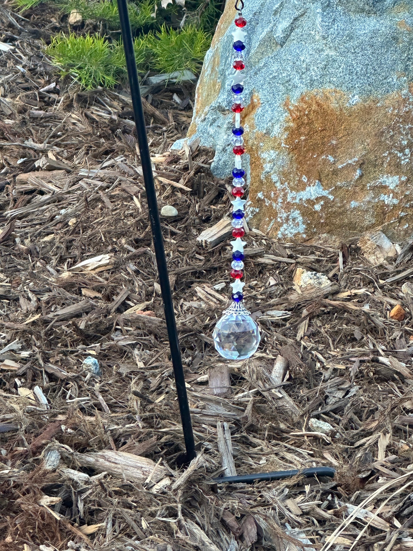 Red, White and Blue Gnome Suncatcher