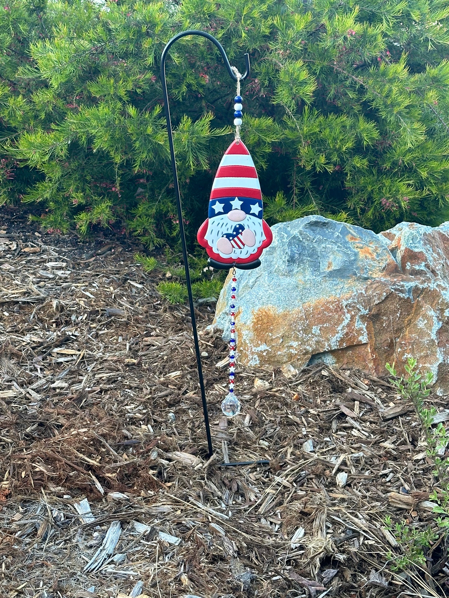 Red, White and Blue Gnome Suncatcher