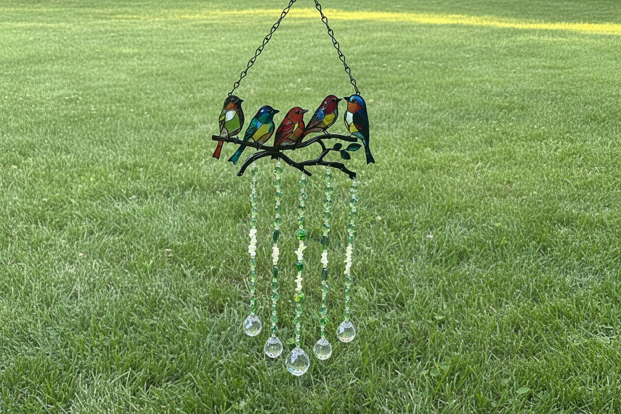 Five Bird Suncatcher Mobile
