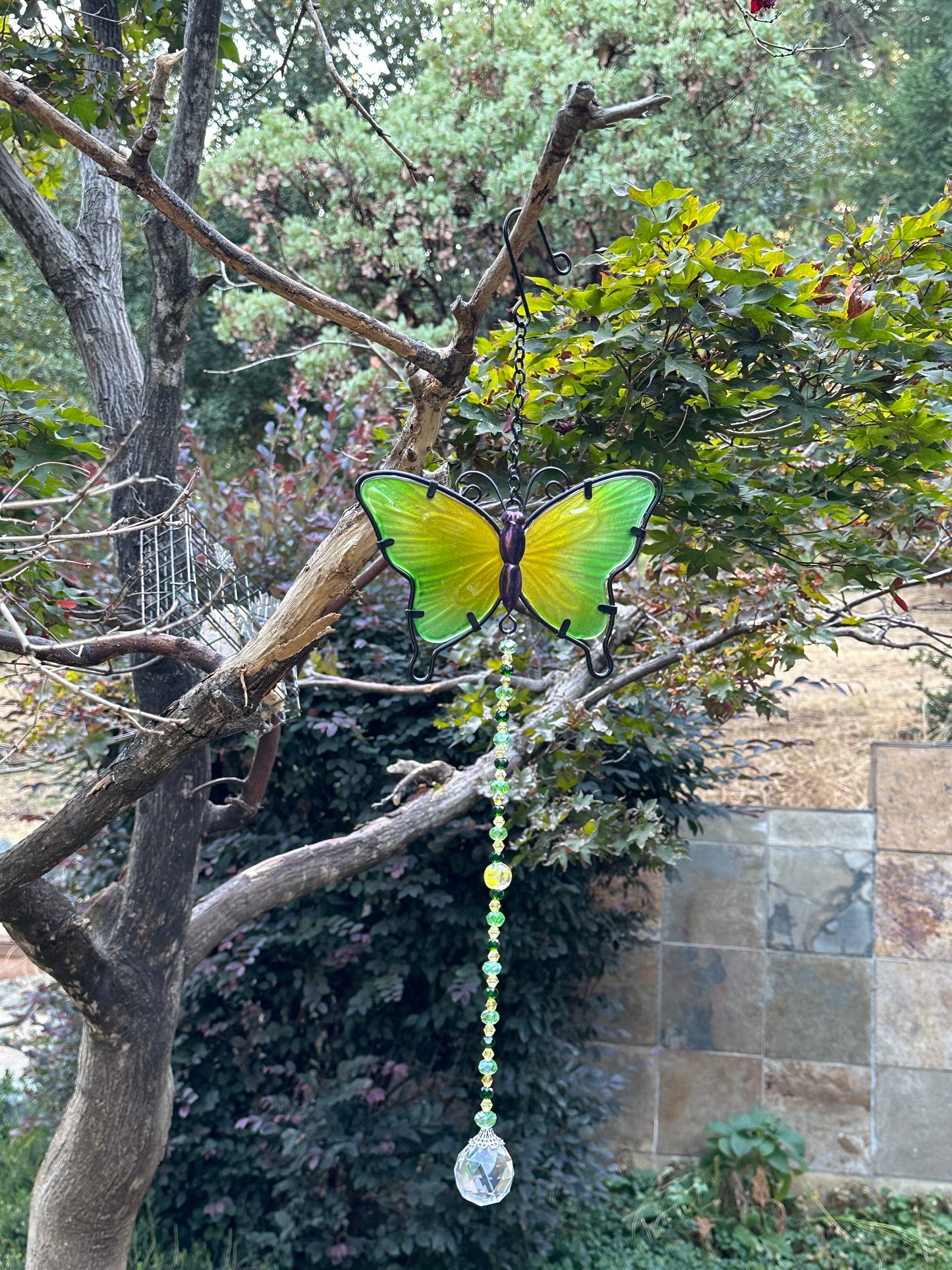 Green and Yellow Butterfly Suncatcher
