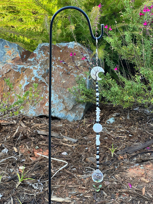 Wire-Wrapped Crescent Moon Suncatcher With 30 mm Prism 🌙✨