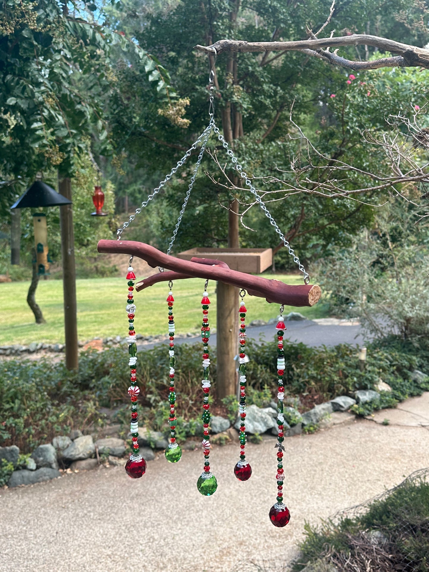 Christmas Suncatcher Mobile on Manzanita Wood 🎄✨