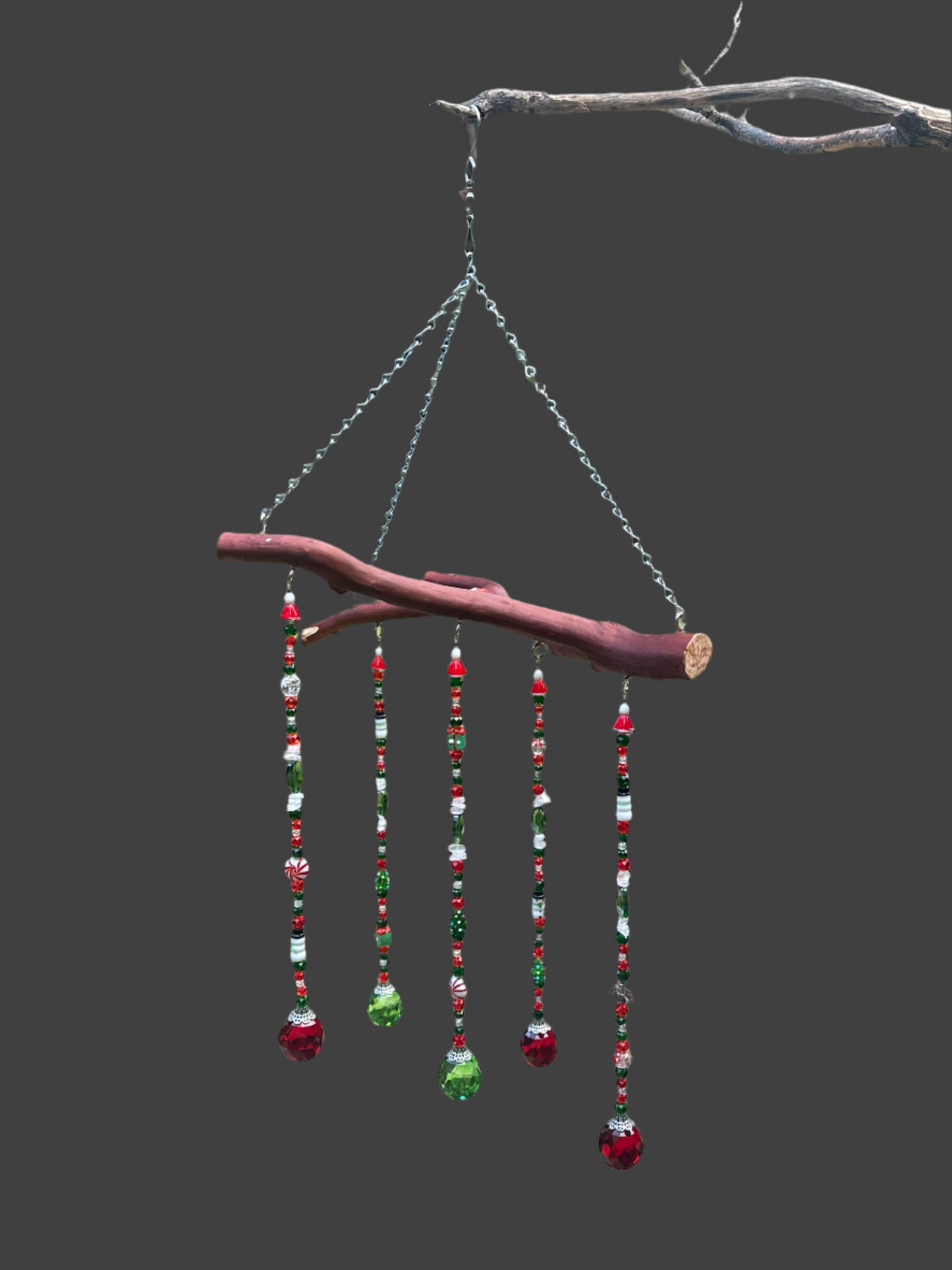 Christmas Suncatcher Mobile on Manzanita Wood 🎄✨