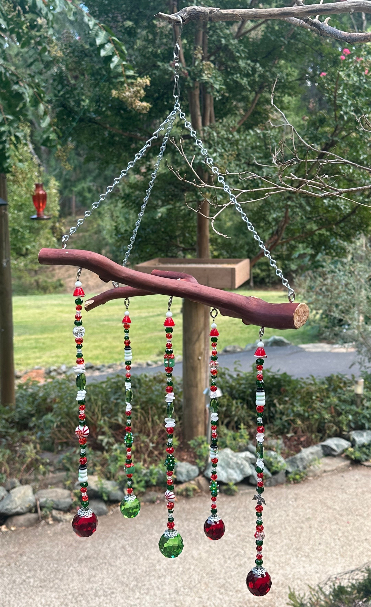 Christmas Suncatcher Mobile on Manzanita Wood 🎄✨
