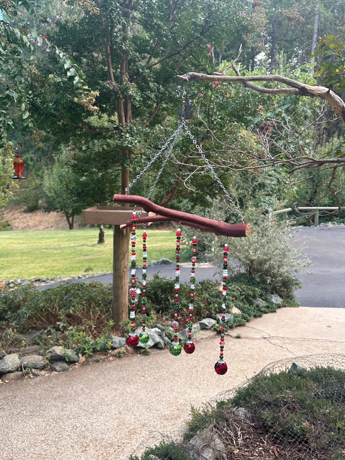 Christmas Suncatcher Mobile on Manzanita Wood 🎄✨