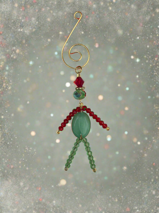 Red and Green Christmas Elf Ornament