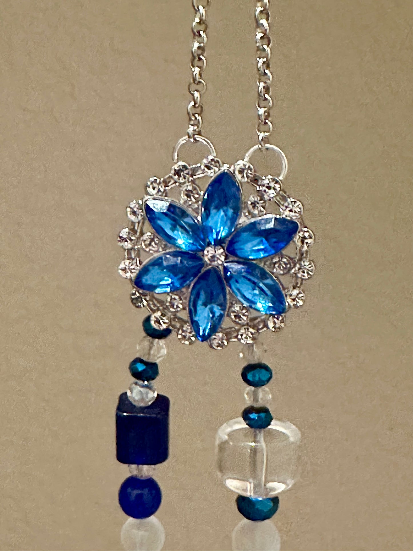 Two Strand Blue Aventurine and Synthetic Opal Suncatcher