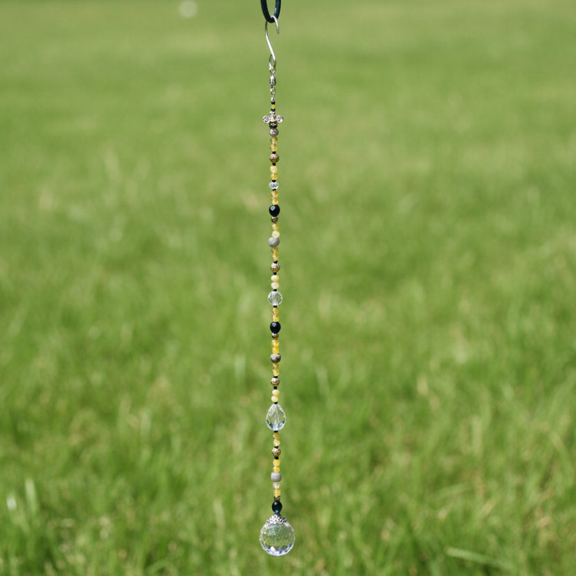 Labradorite & Yellow Agate Bumblebee Suncatcher
