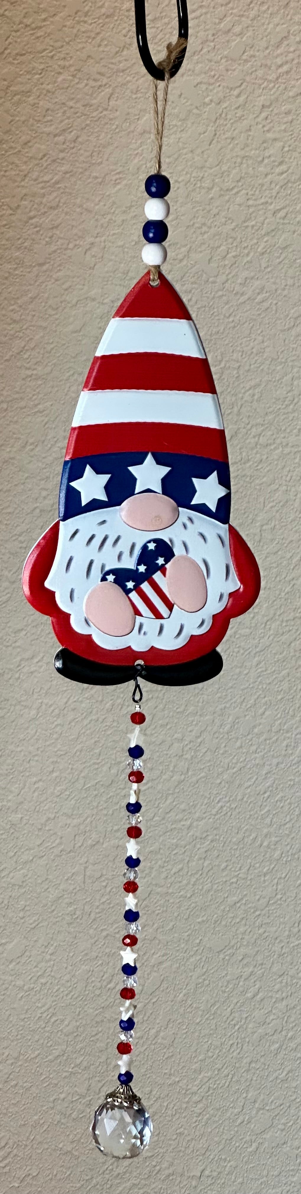 Red, White and Blue Gnome Suncatcher