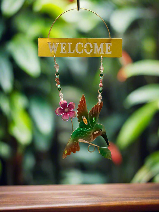 Hummingbird Welcome Sign