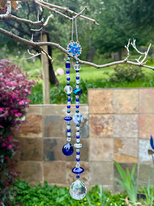 Two Strand Blue Aventurine and Synthetic Opal Suncatcher
