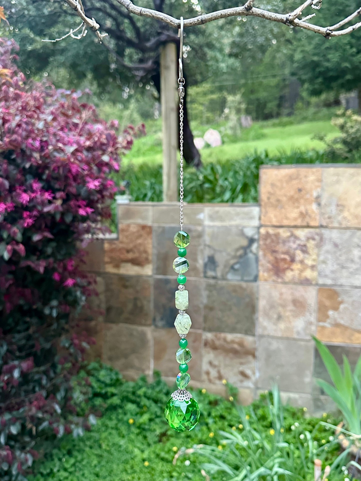 Green Aventurine and Agate Suncatcher