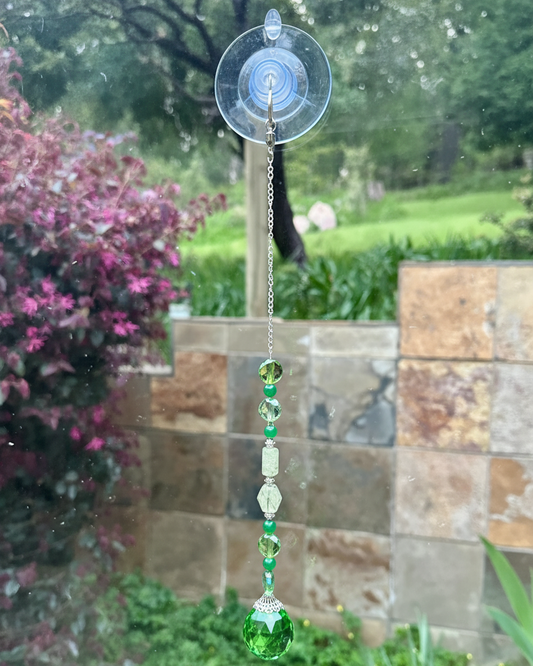 Green Aventurine and Agate Suncatcher