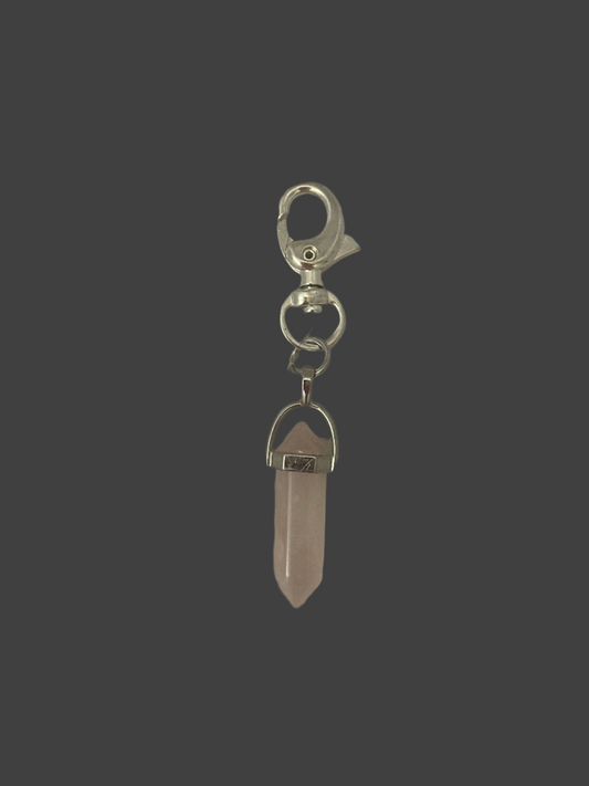 Rose Quartz Point Purse/Bag Charm