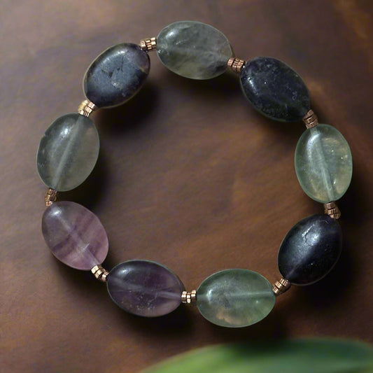 Fluorite and Copper Bracelet