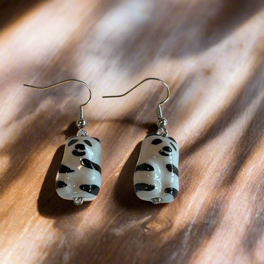 Ceramic Panda Earrings