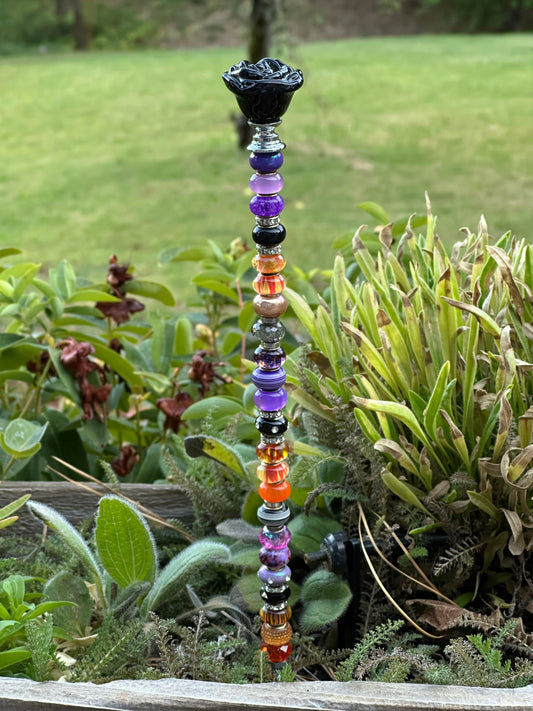 Fairy Wand Garden Stake in Black, Purple and Orange