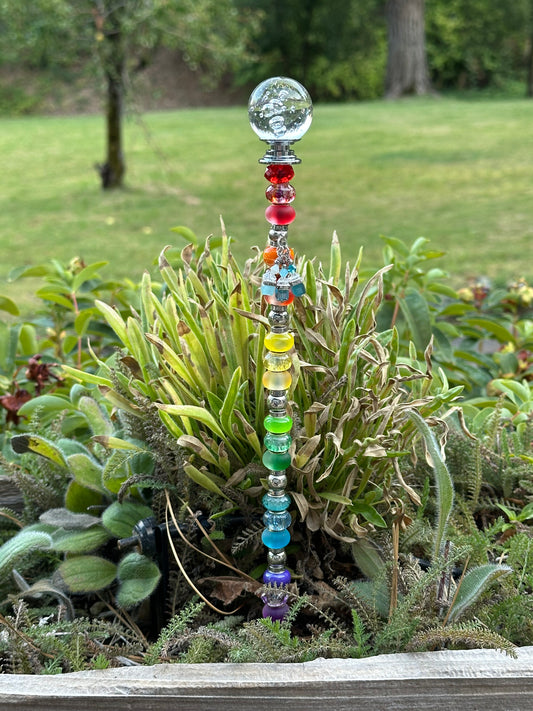 Fairy Wand Garden Stake in Rainbow Shades