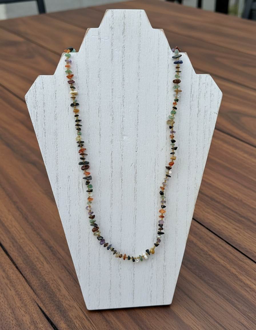 Multi-Gemstone Chip Bead Necklace