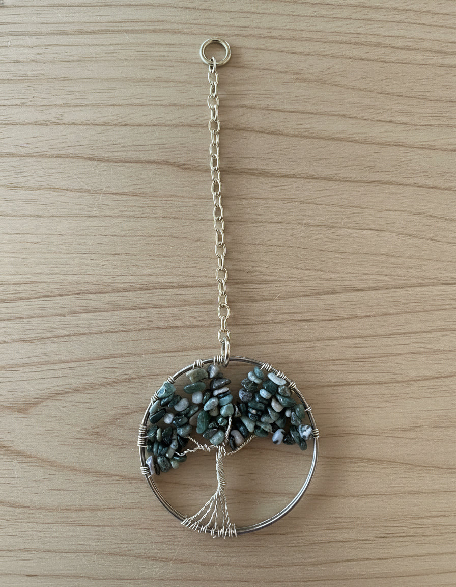 Fancy Jasper & Gold Tree of Life - 3-Inch Wall/Window Hanging