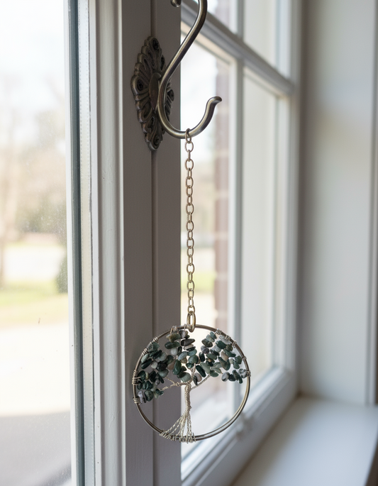 Fancy Jasper & Gold Tree of Life - 3-Inch Wall/Window Hanging