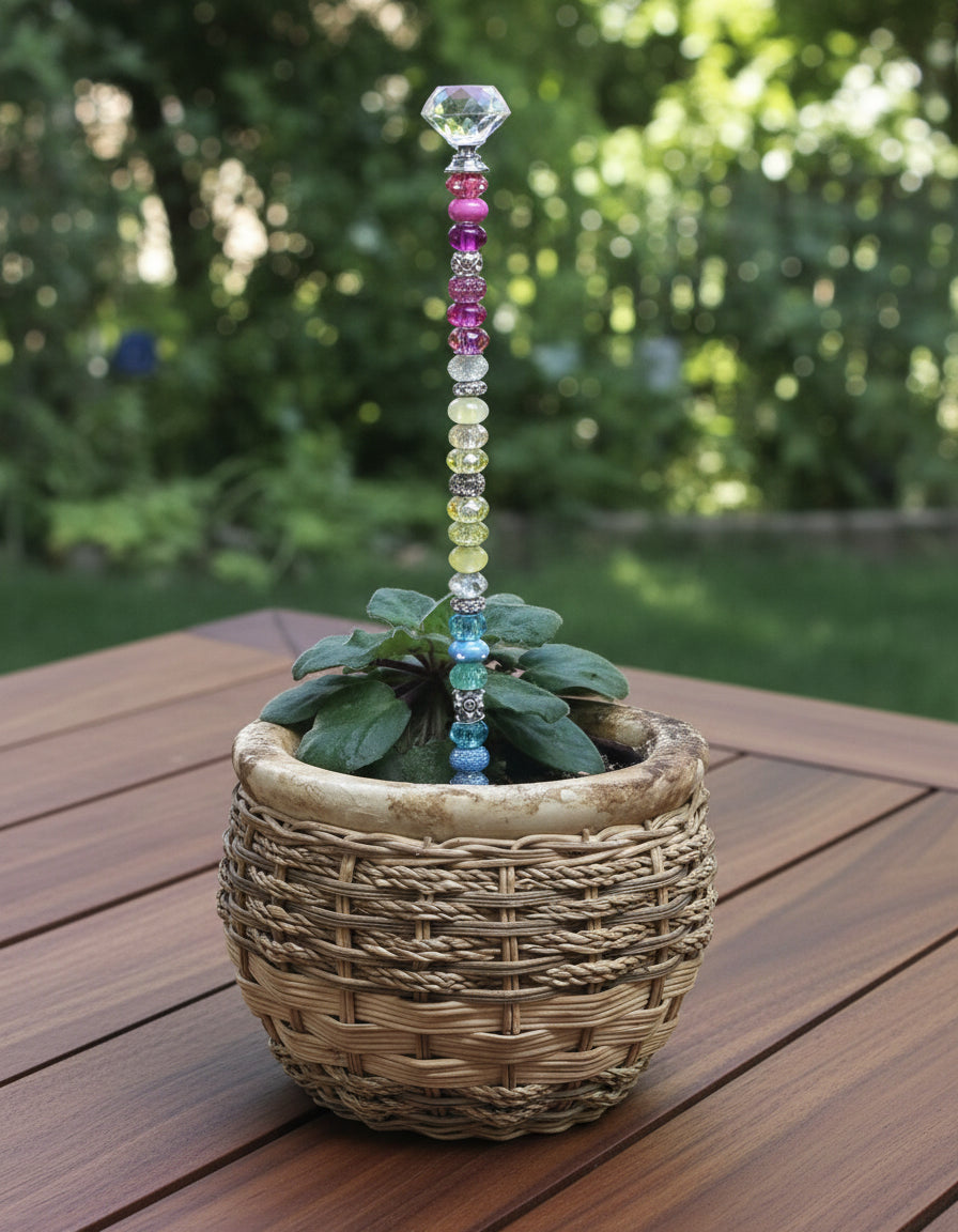 Fairy Wand Garden Stake in Pink, Yellow, Blue, and Clear