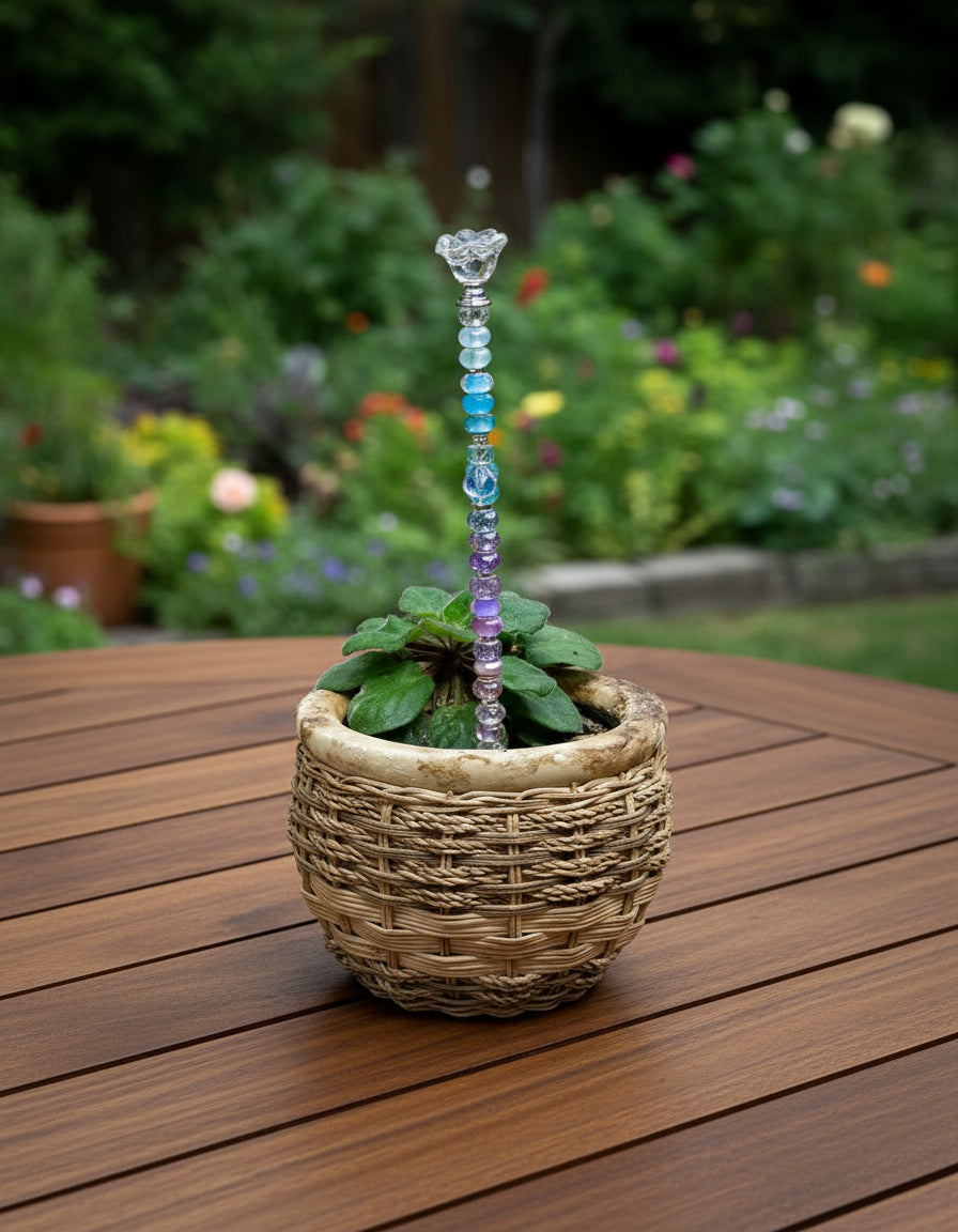 Fairy Wand Garden Stake in Blue, Purple, Clear and Pink