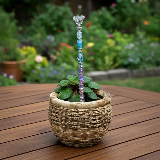 Blue, Purple, Clear &  Pink Fairy Wand Garden Stake