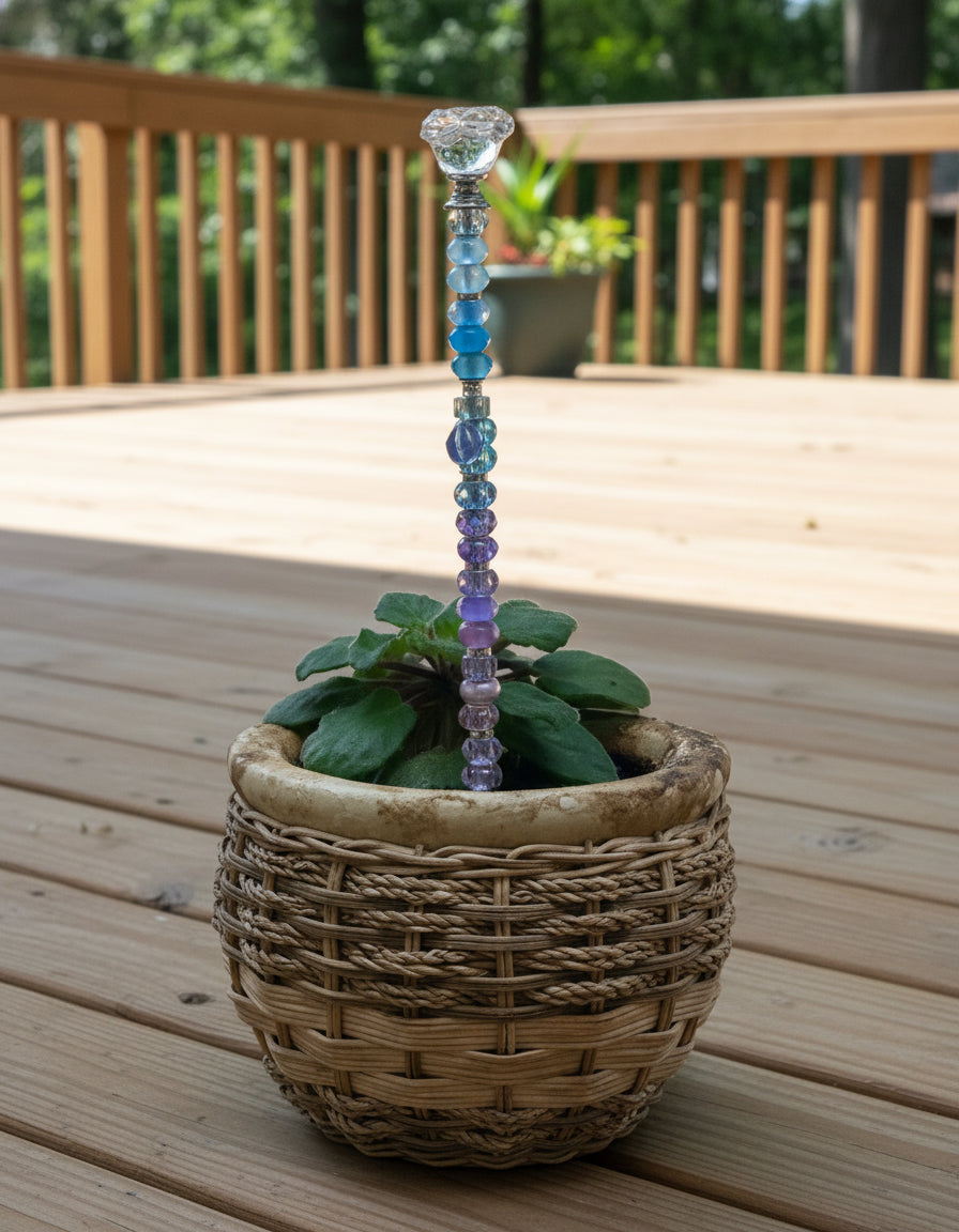 Fairy Wand Garden Stake in Blue, Purple, Clear and Pink
