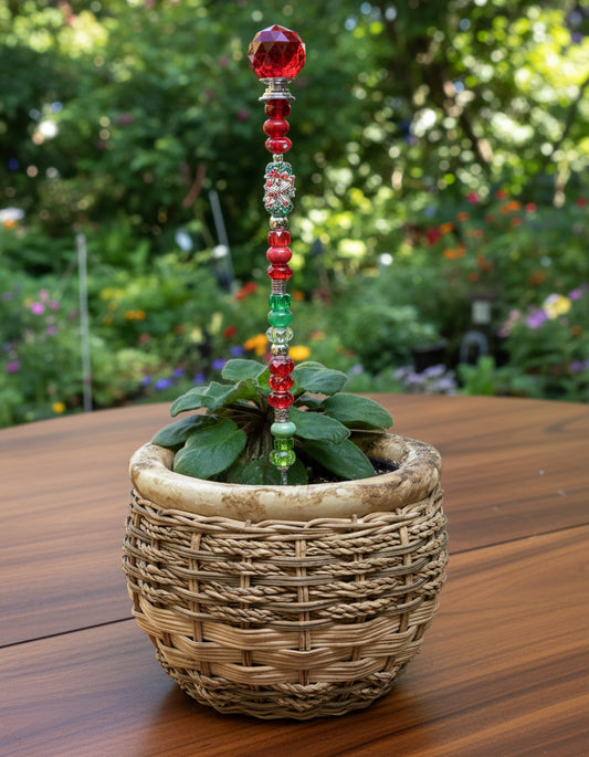 Christmas Fairy Wand Garden Stake With Silver Bells Charm