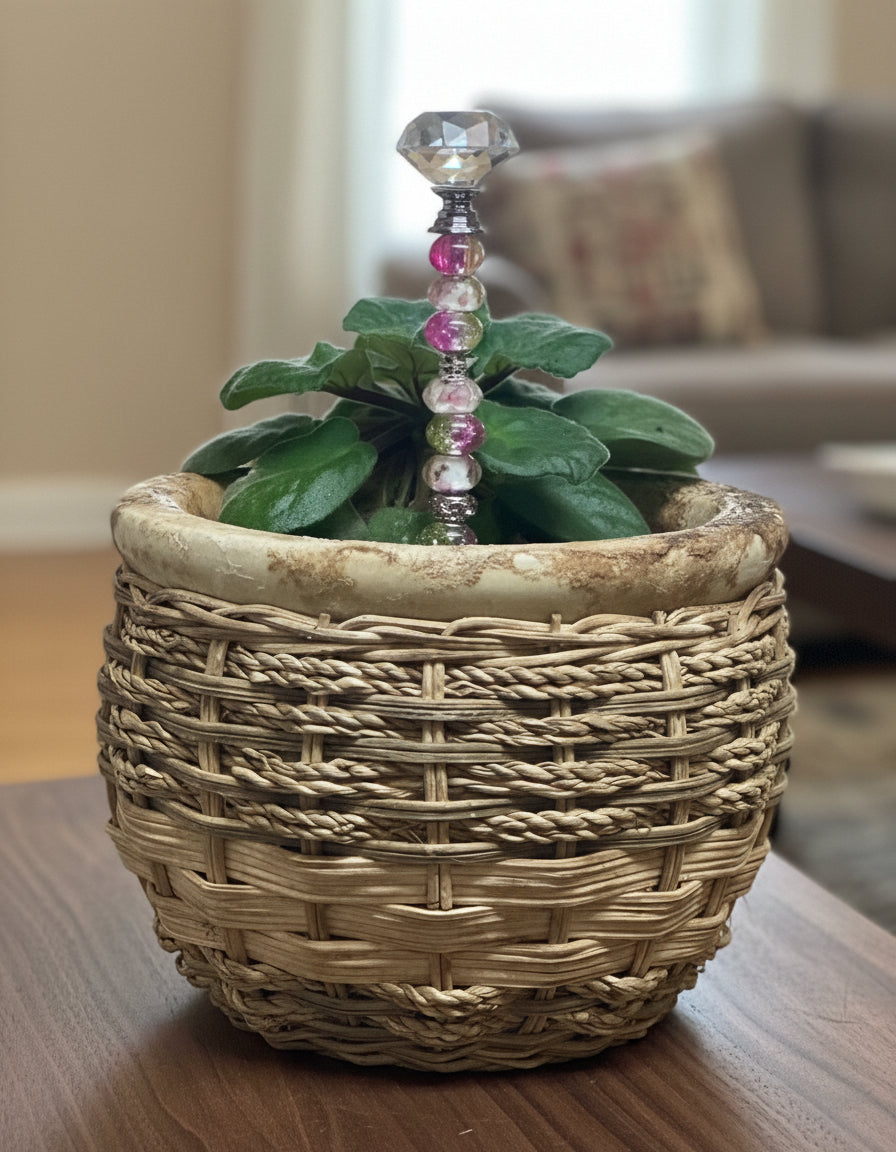 Fairy Wand Garden Stake in Pink, Green, Clear and White