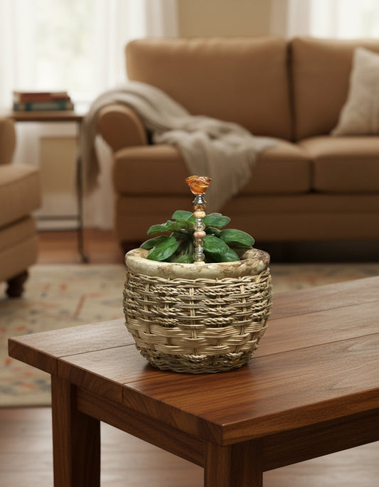 Fairy Wand Garden Stake in Orange and Silver