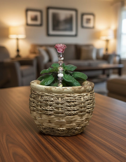 Fairy Wand Garden Stake in Pink, Purple, White and Silver