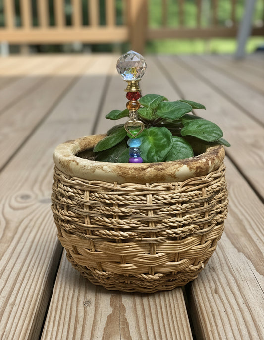 Fairy Wand Garden Stake in Multiple Shades with Gold Heart Charm