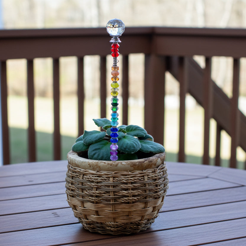 Red, Orange, Yellow, Green, Blue & Purple Fairy Wand Garden Stake