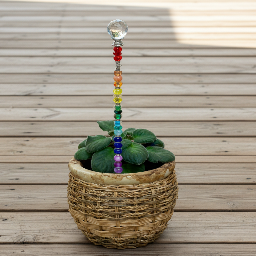 Red, Orange, Yellow, Green, Blue & Purple Fairy Wand Garden Stake