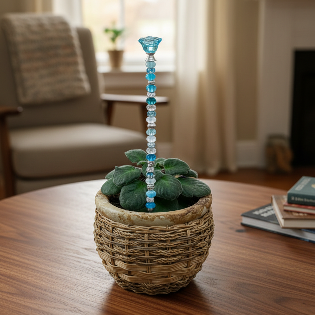 Blue, White & Silver Fairy Wand Garden Stake