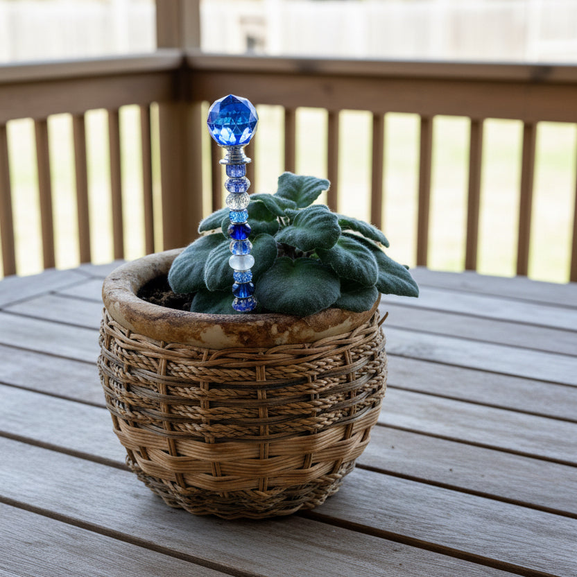 Blue, Purple & White Fairy Wand Garden Stake